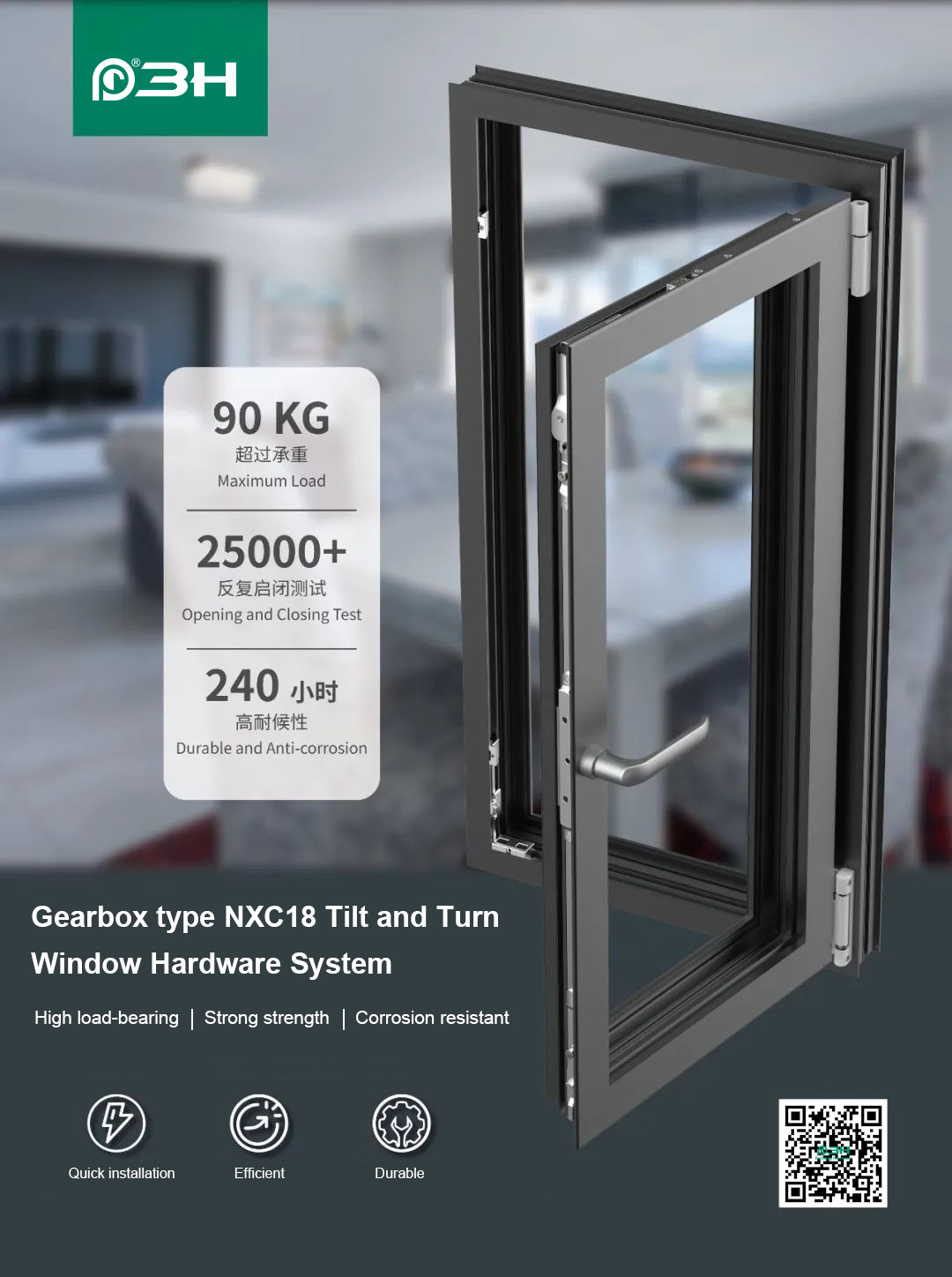 3h-gearbox-tilt-and-turn-window-hardware 3h-علبة التروس-إمالة وتحويل-نافذة-أجهزة