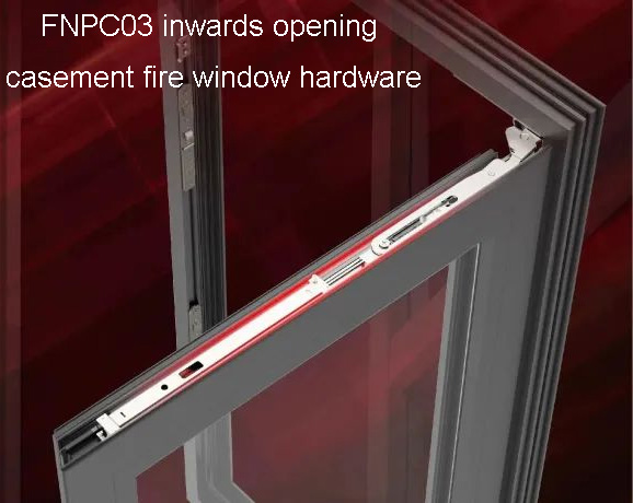FNPC03 inwards opening casement fire window hardware FNPC03 إلى الداخل يفتح أجهزة نافذة الحريق