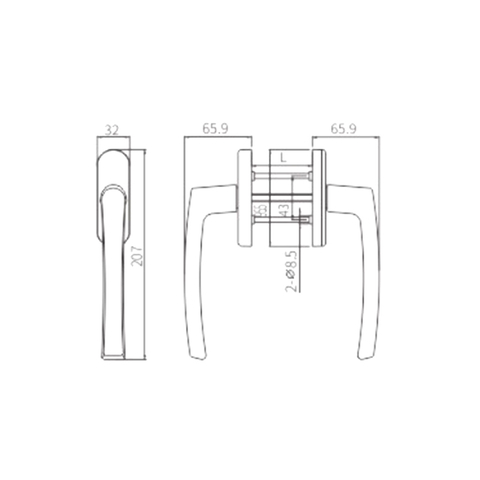  مقبض UPVC PCZM22
