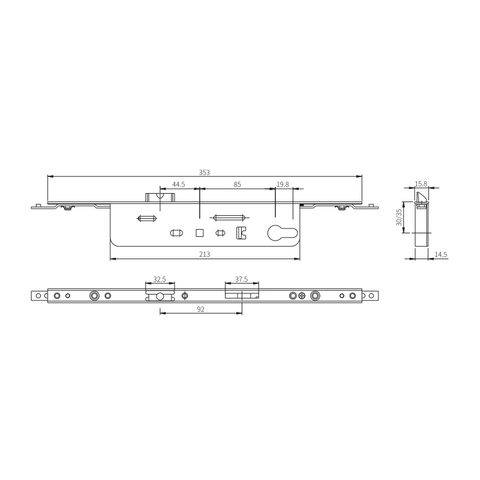 الفولاذ المقاوم للصدأ مخصص قفل الباب الصلب الجسم P8535 / P8530