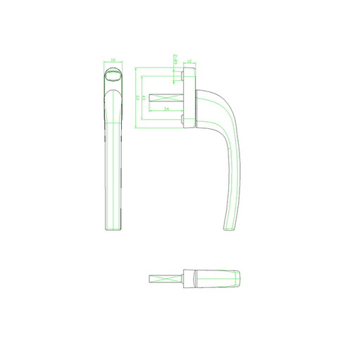 مقبض نافذة بابية CZ11A