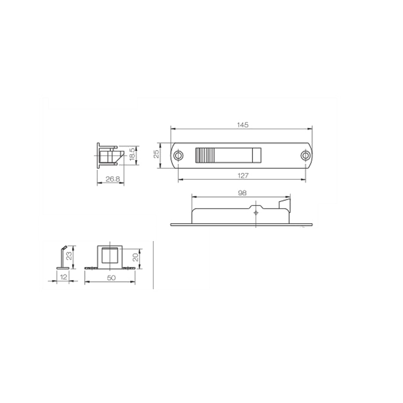 قفل لمس منزلق من سبائك الألومنيوم عالي الجودة لنوافذ UPVC المنزلقة PSTP01