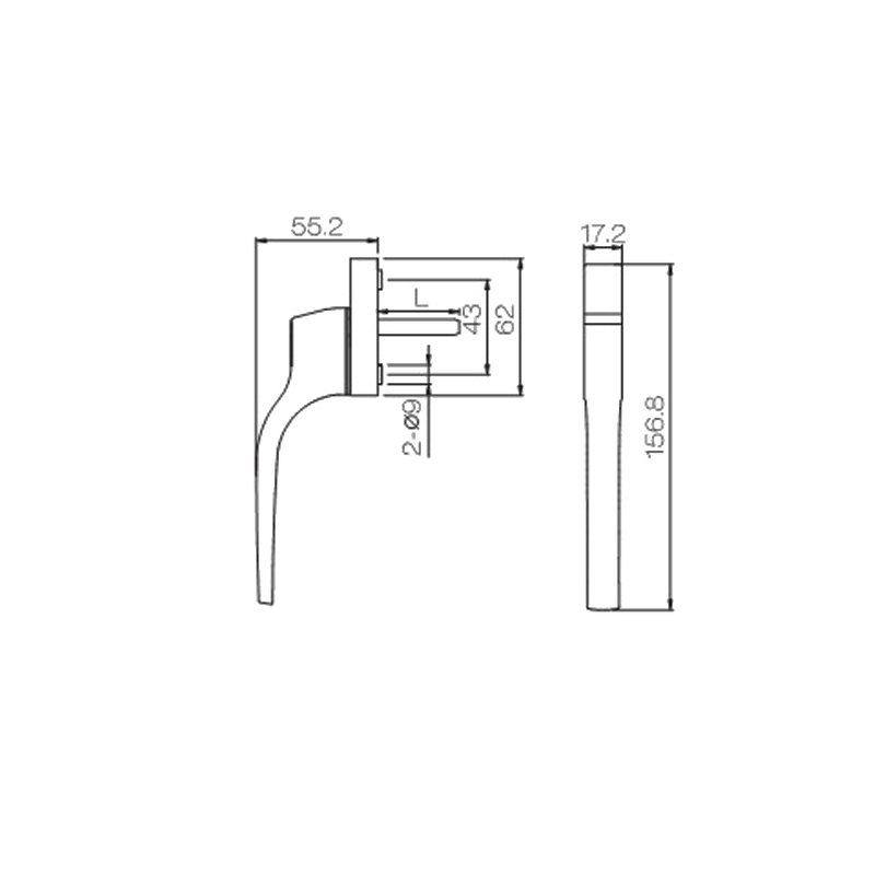 مقبض صغير من سبائك الألومنيوم عالي الجودة لنوافذ وأبواب UPVC PCZ03