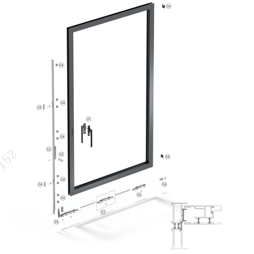 نظام رفع وانزلاق الباب TSM04