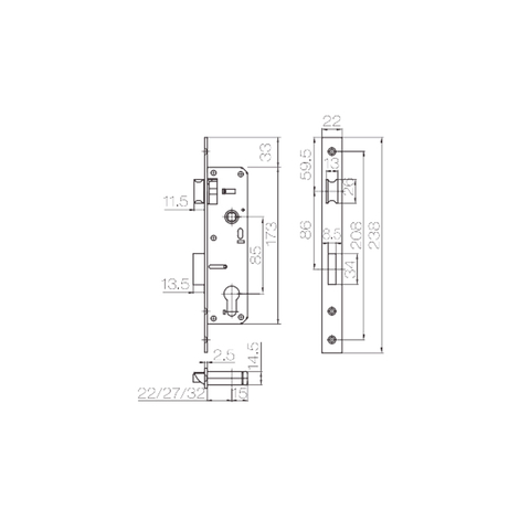 ملحقات قفل الباب بابية قفل الباب الجسم سلسلة 85A