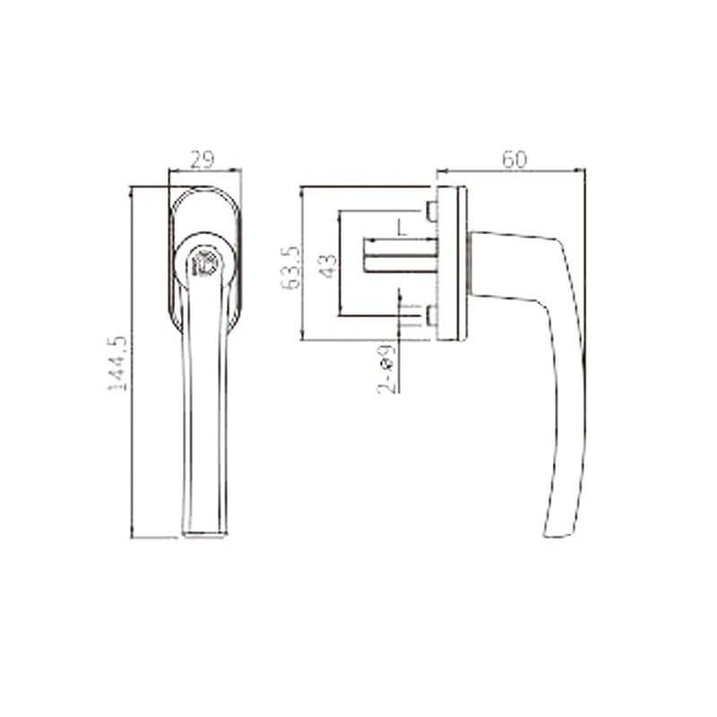 مقبض UPVC PCZ06